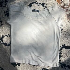 Brandy Melville Cream Lace Detail Top